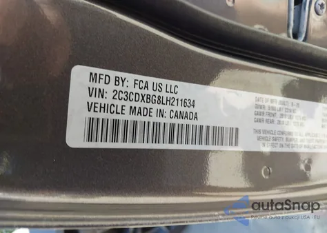 2020 Dodge Charger Sxt Rwd из США, поврежденный, VIN 2C3CDXBG8LH211634